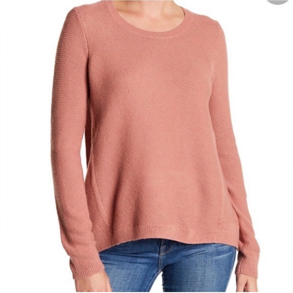 Madewell Riverside Textured Waffle Knit Sweater Mauve Pink Women's Size Medium - Picture 2 of 6